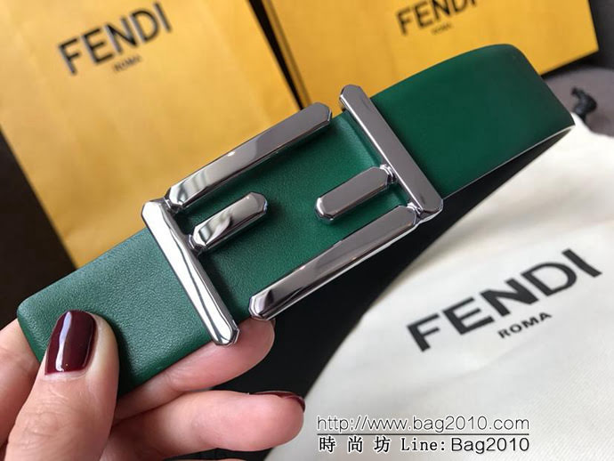 FENDI芬迪 實物拍攝 最新爆款 柔軟小牛皮皮帶 雙F標誌 BAGUETTE系列 時尚百搭款女款皮帶  xfp1302